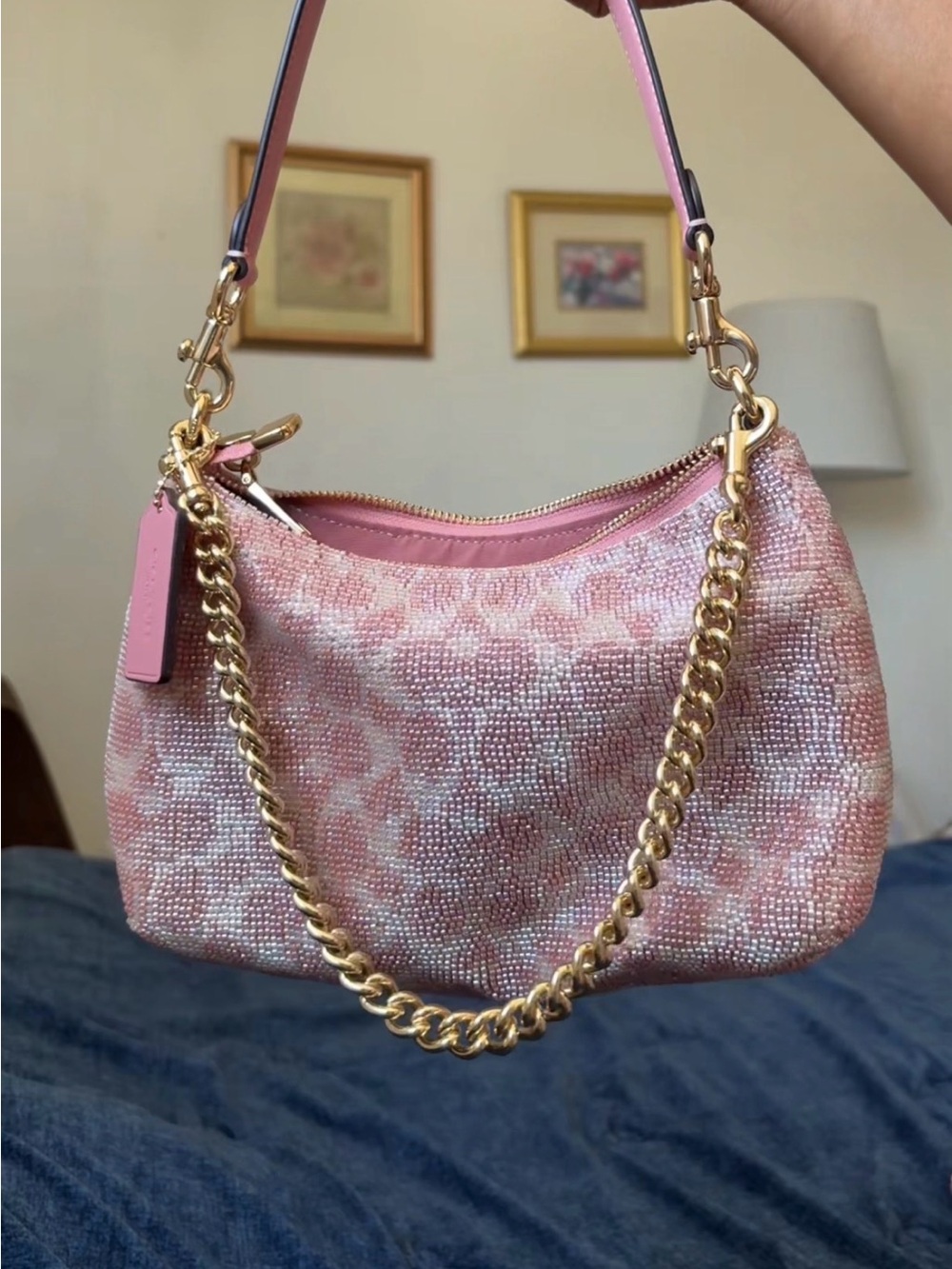 Coach Pink Beaded Teri